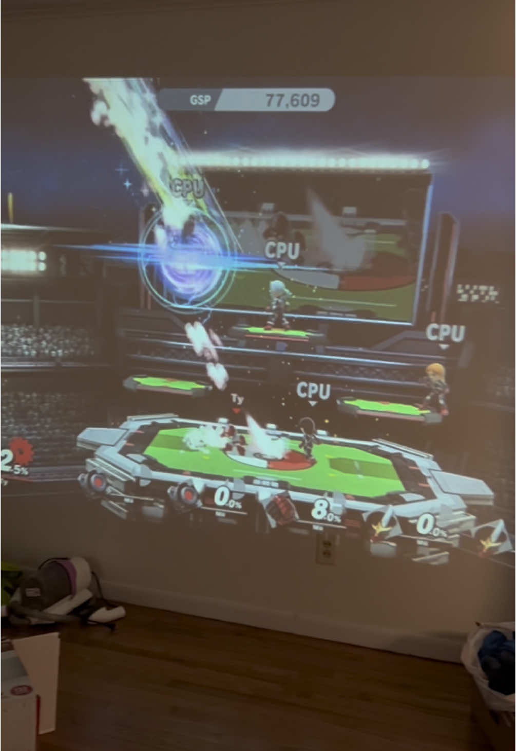 Playing video games with a projector is crazy! #projector #tv #videogames 