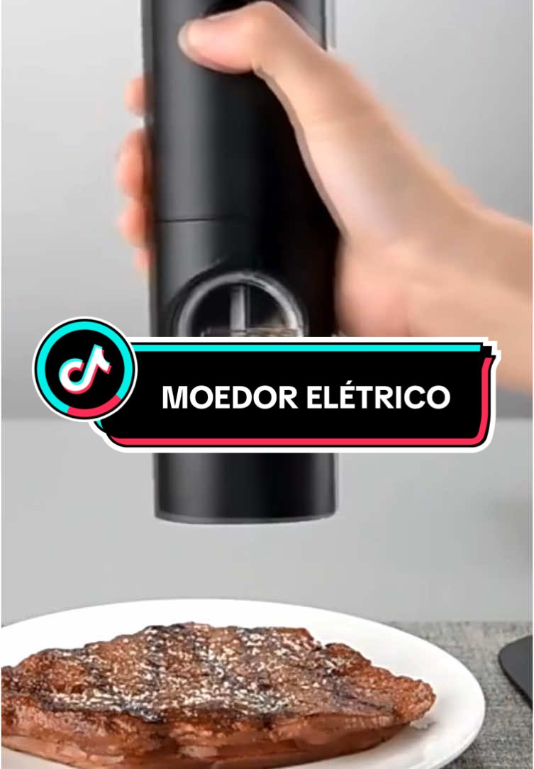 Link na Bio!! ⚡🧂 Moedor Elétrico Automático de Sal e Pimenta com LED e Ajuste de Moagem!