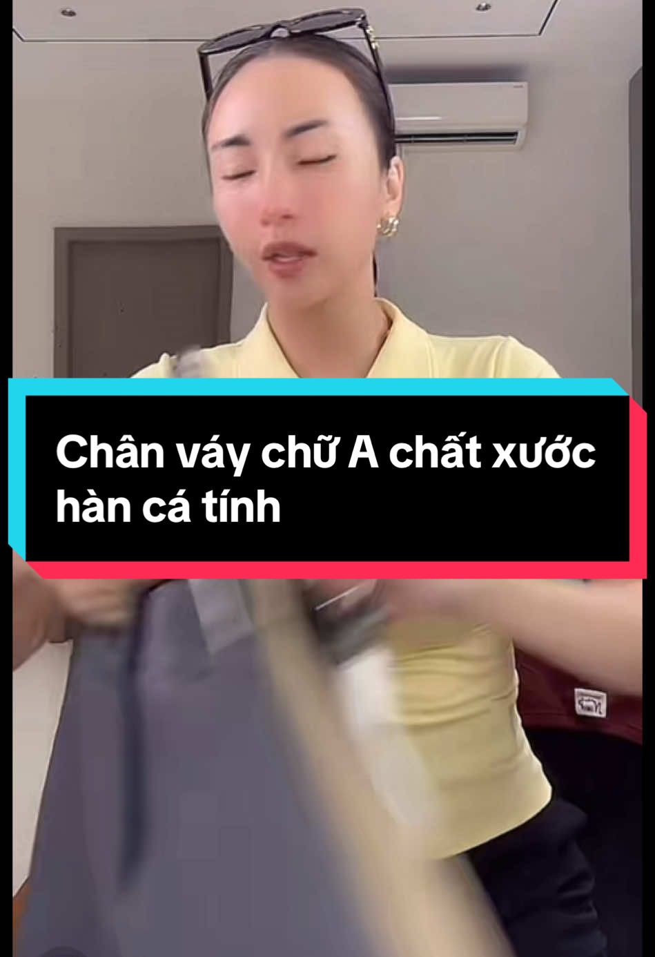 Chân váy chữ A chất xước hàn cá tính#thuyreview96 #thoitrang #chanvay #chanvaychua #macdepcungtiktok 