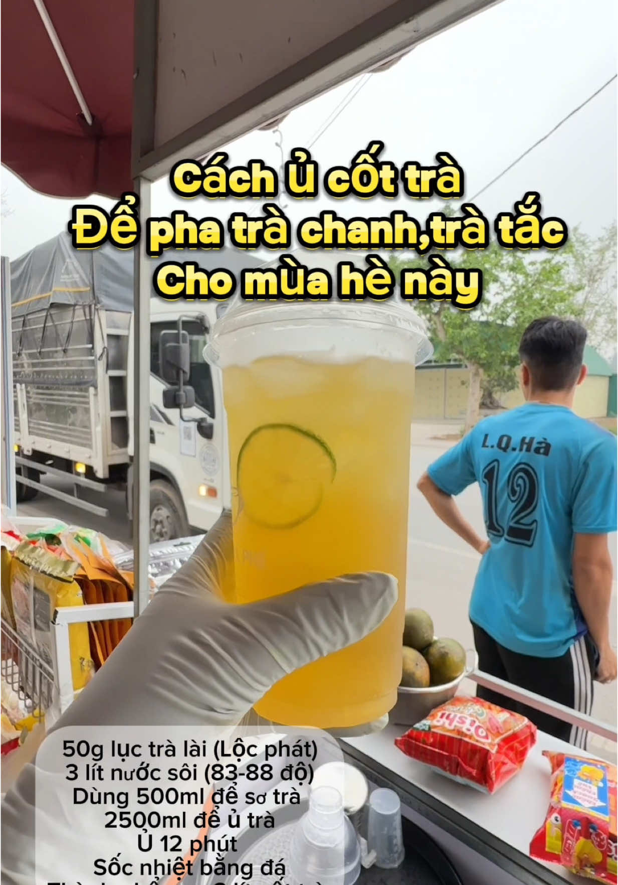 Chia sẻ công thức ủ trà để pha trà chanh,trà tắc #caphetakeaway #trachanh #tratac 
