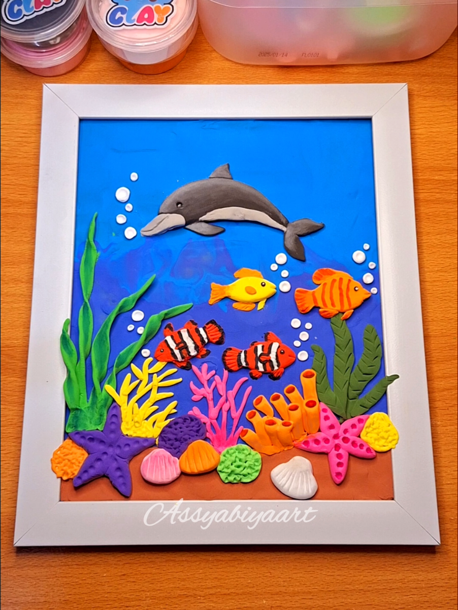 Bikin Lukisan Bawah Laut Menggunakan Clay #tutorial #assyabiyaart #serunyabelajar 
