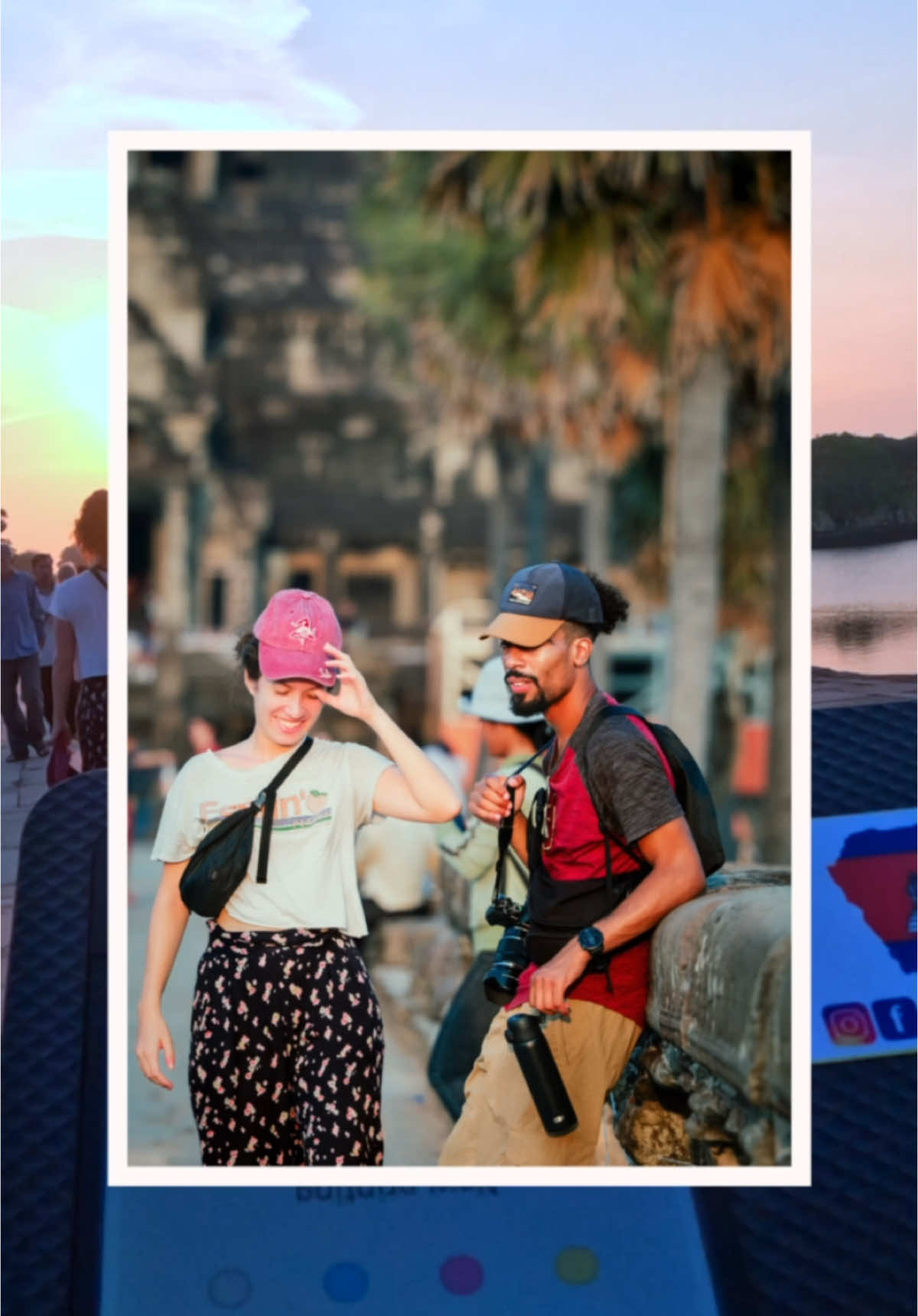 Shout-out to Lovely Tourists From France, visiting Angkor Wat, Cambodia. #streetphotography #tourism #picture #travel #trend #viralvideo #foryoupage #ថតរូបនៅអង្គរវត្ដ #photography #beautiful #vocation #2026viralvideo 