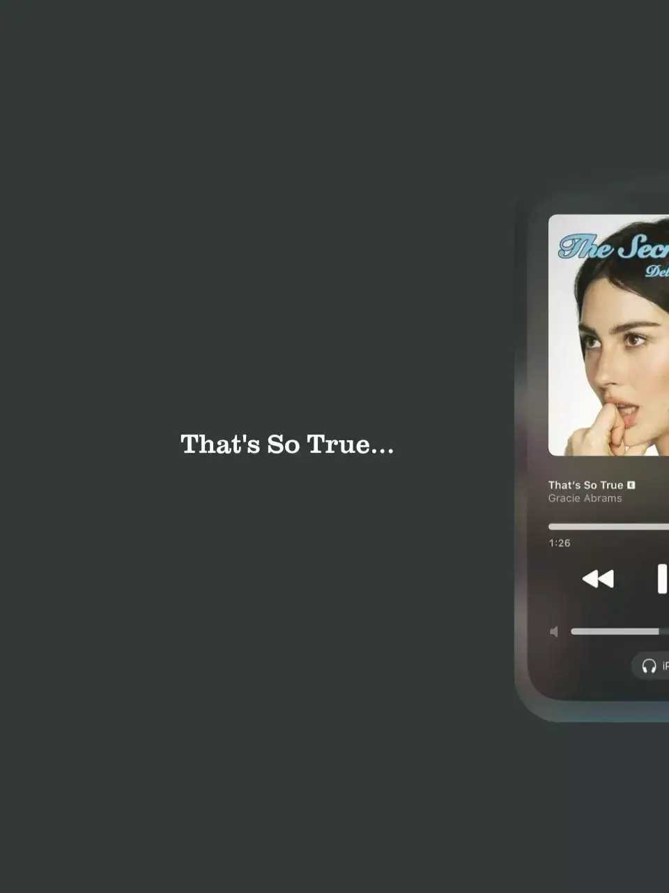 That's So True>>🎧❤️ #elianlyrical #lyric #song #lyricssong #thassotrue #gracieabrams #foryou #fyp 