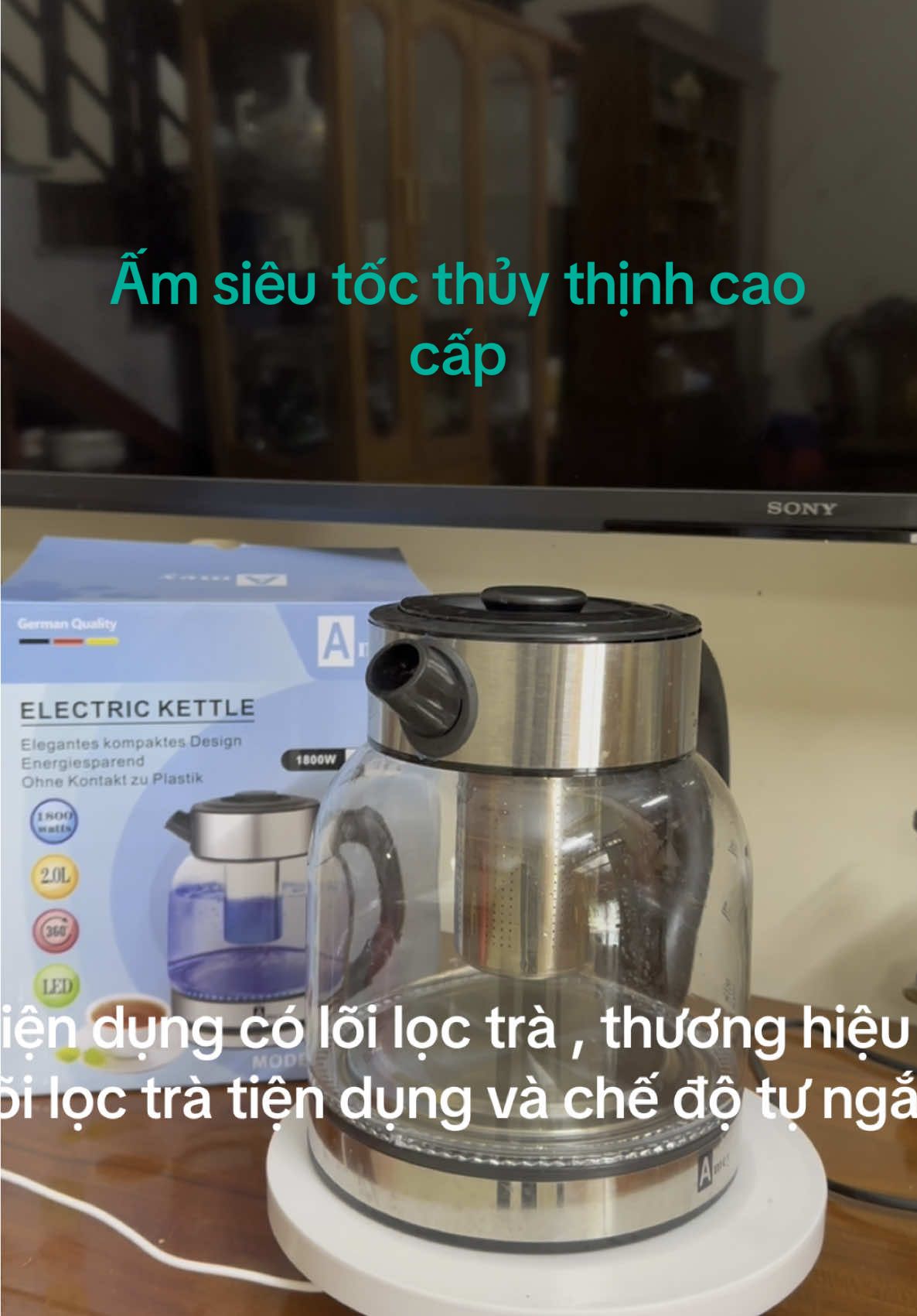 Ấm siêu tốc thủy tinh cao cấp 