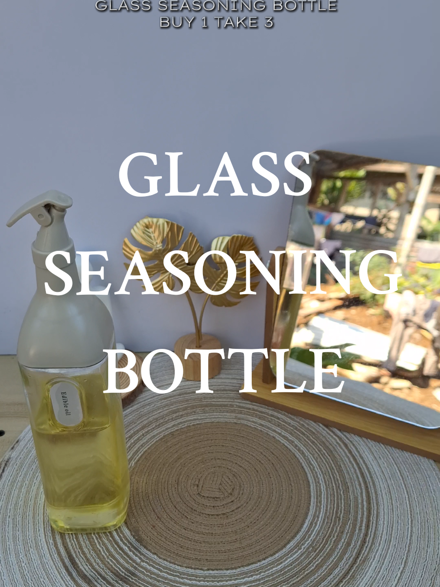 GLASS SEASONING BOTTLE BUY 1 TAKE 3 #glassseasoningbottle #buy1take3seasoningbottle #glassoilpotleakproofseasoning #kitchenutensils #sesameoildispenser 
