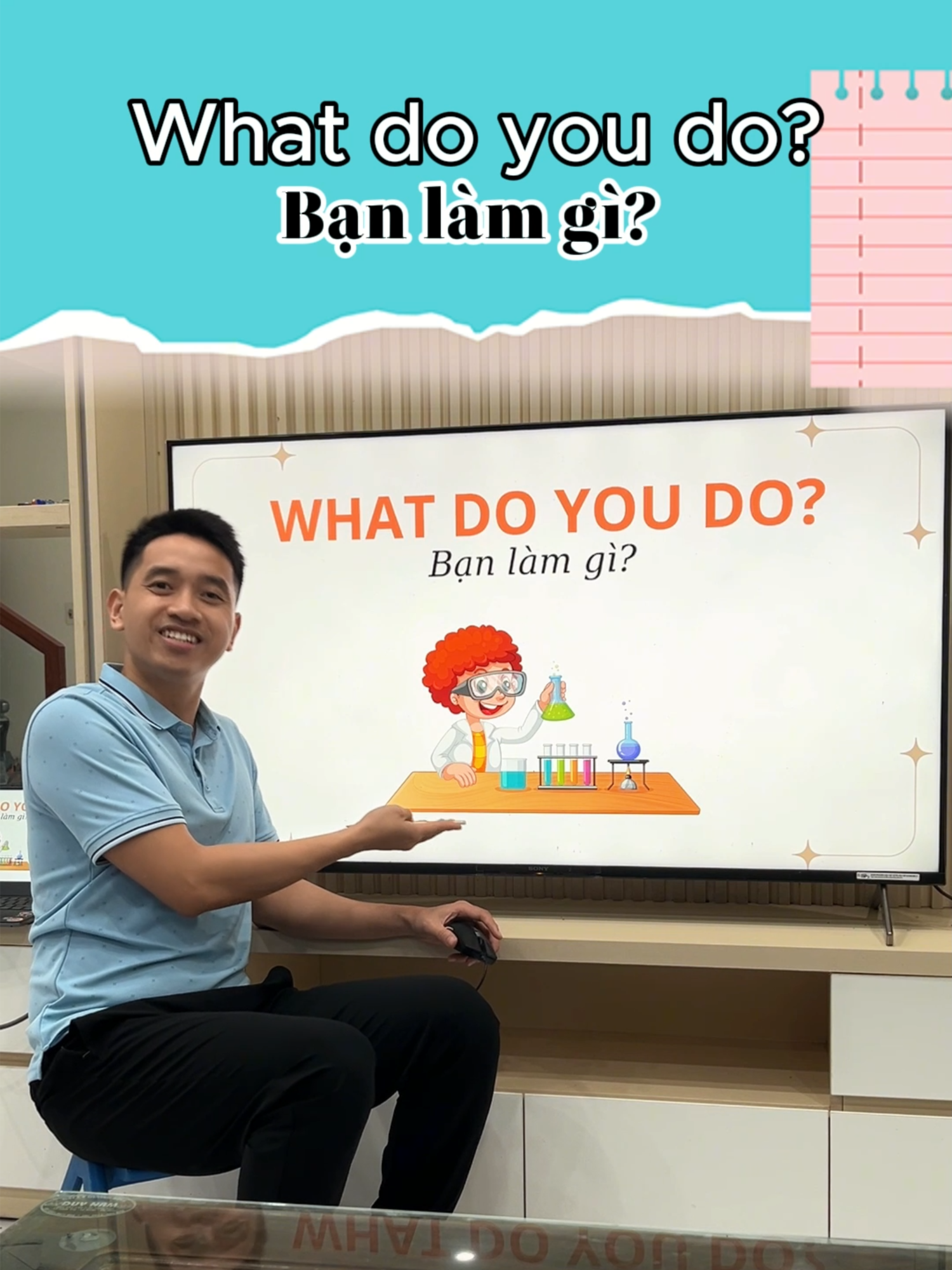 What do you do? -  Bạn làm gì? #englishsinging #LearnOnTikTok #tienganhtreem #sonphonics