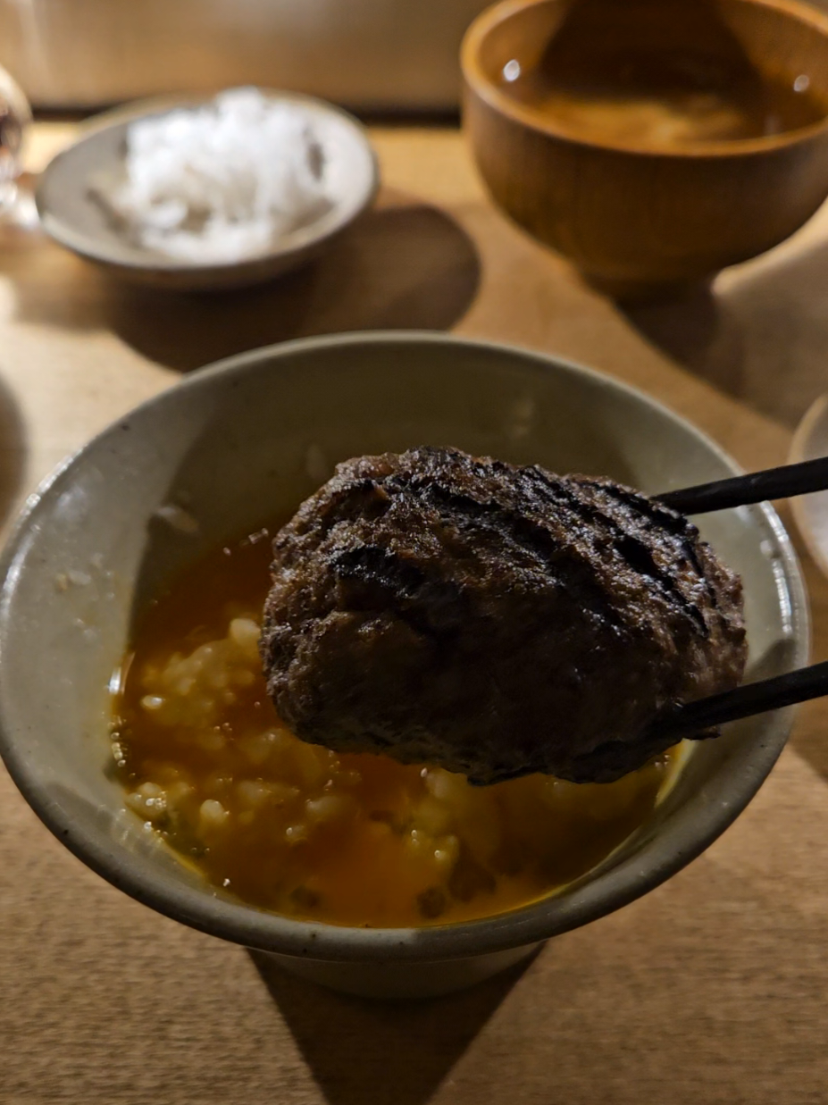 #hikinikutocome is a #bangforyourbuck . 3 juicy patties, 1 free raw egg, soup, and unli rice. All for 1,820 yen only! Frist tried their #kichijoji branch, and this time, it's their #imaizumi  branch. Got reservations, but was not needed, since it was not that crowded - which I assume is because they have 2 grilling stations (unlike in their kichijoji branch). They have multiple options for toppings and seasonings, but their leaflet shows their recommendations on how to enjoy the patties the best. Had 2 refills of my rice, and left with a #happytummy ! @Mitch Seña 