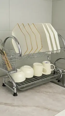 ksh 1199/ 2 Layer Stainless steel Dish Rack A dish rack that does more than dry dishes – it organizes your whole kitchen! Double-tiered, stainless steel, and countertop-perfect. No more messy sinks. No more clutter. Available now at Kisasahome #KitchenGoals #DishRackMagic #KisasaHome #CountertopUpgrade ##dealoftheday 