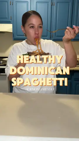 The issue is how we serve our food if you have PCOS balance your meal. Don’t serve yourself a full plate of pasta with rice and tostones. #dominicanspaghetti #latinacontentcreatorsontiktok #hormonefriendlymeals 