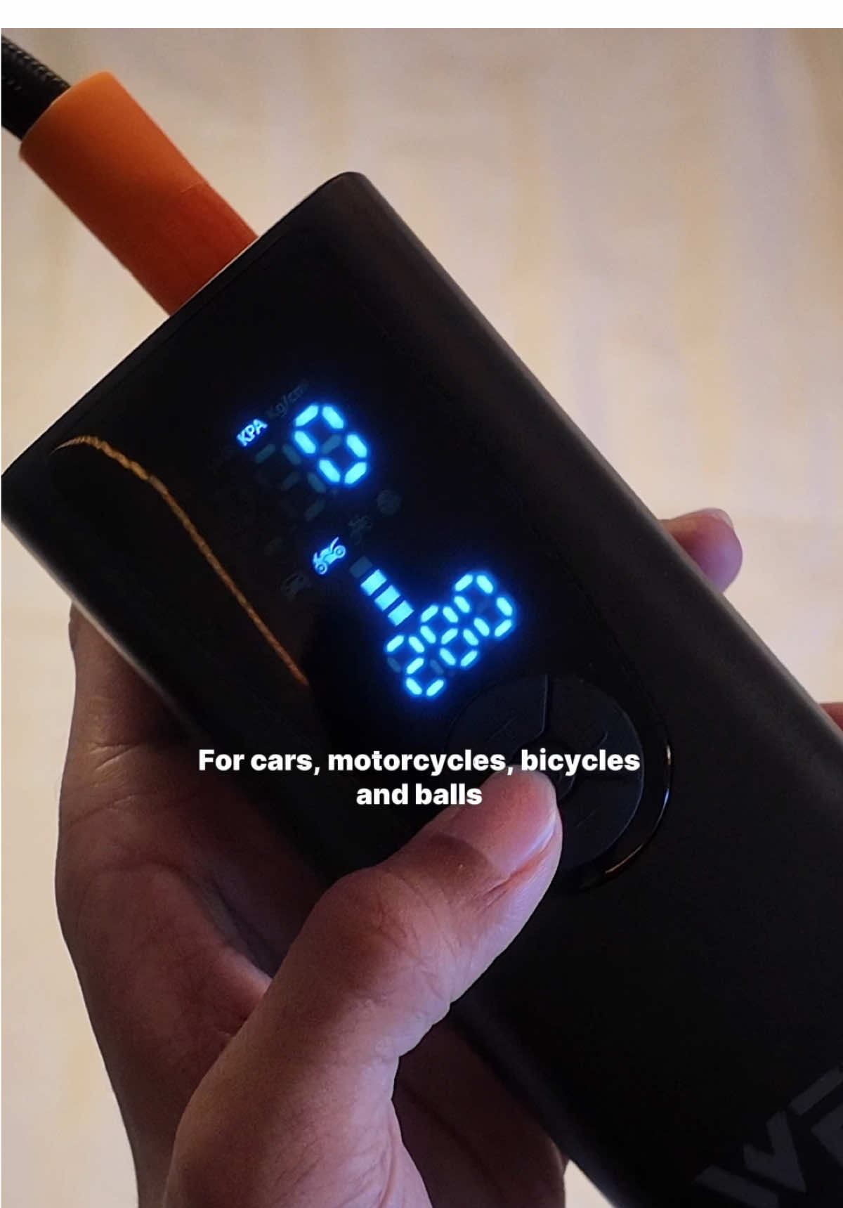 This wireless air pump for cars, motorcycles, bicycles and balls is so portable! It offers real-time air pressure monitoring and has a smart operation that allows it to stop pumping automatically when the preset air pressure is reached. No more visits to the patrol station to pump car tyres and will definitely bring this for long distance driving 🚗 #airpump #wirelessairpump #roadtripessentials #airpressure #tiktokmademebuyit #createtowin 