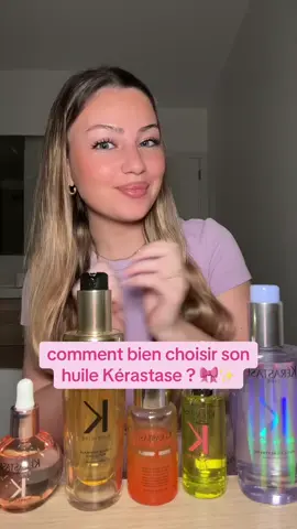 tu préfères laquelle ?? ✨🎀  je te mets le recap en comm :  - huile glaze drops -> brillance extrême pour cheveux fins  - huile élixir ultime -> brillance et multi fonction (protection chaleur, anti-frisottis…)  - concentré pointes sèches -> soin localisé pointes pour éviter qu’elles fourchent  - huile gloss réparatrice -> brillance & réparation pour cheveux épais   - huile cicaextreme (devenue cicagloss) -> brillance & réparation pour cheveux blonds décolorés  @Kérastase #kerastase #huilecapillaire #huilecheveux #glossyhair #haircare 