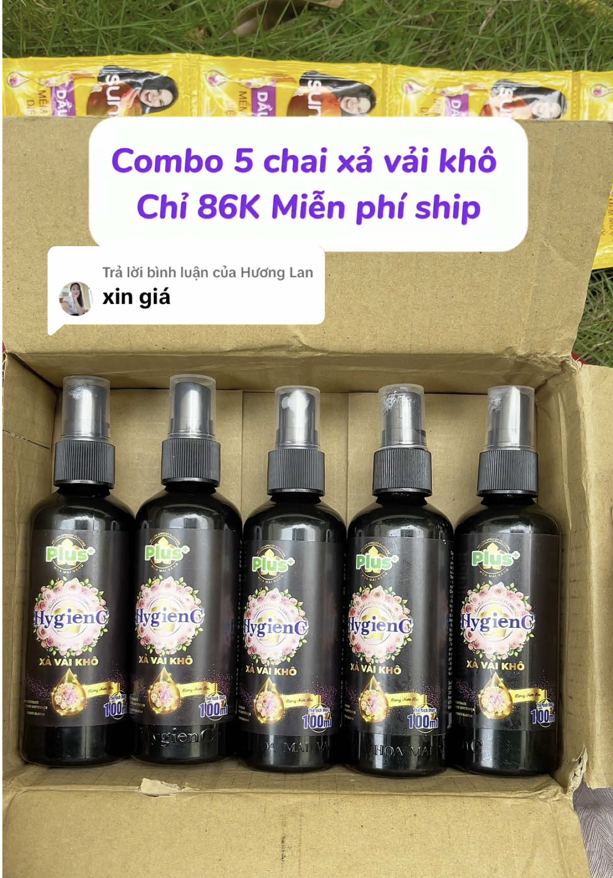 Trả lời @Hương Lan Combo 5 chai xả vải khô  Chỉ 86K Miễn phí ship#giadungnhabap93 #xavaikho #xitvaikho #xavaikhohygienc 
