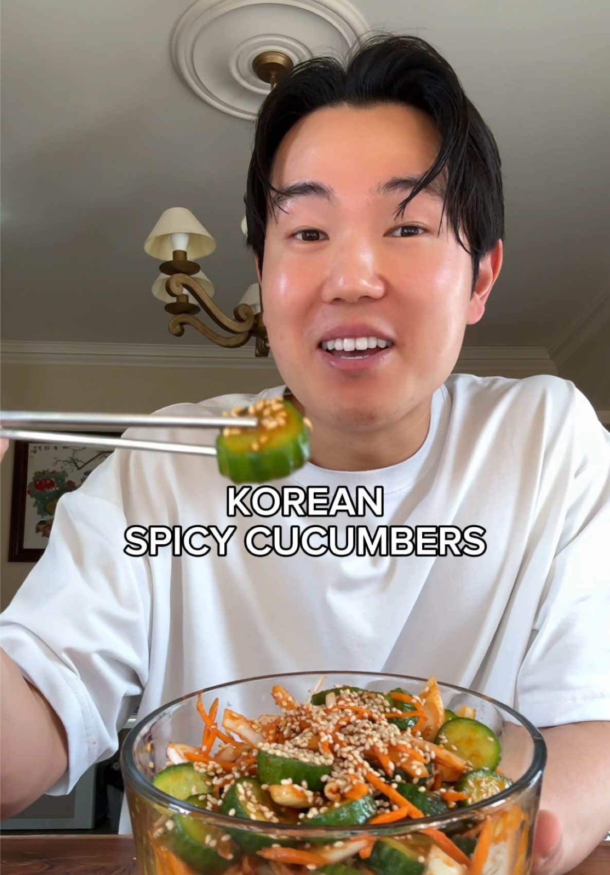 this gochujang sauce is liquid gold 🥒  recipe: - mini cucumbers (6) - onion (1/2 large)  - carrots (shredded 1/3 cup) sauce recipe: - gochujang (2 tbsp) - vinegar (2 tbsp) - honey (2 tbsp) - garlic (1/4 tbsp) - sesame seeds (as desired - I like a lot) #cucumber #gochujang #koreanfood #EasyRecipe #cucumbersalad 