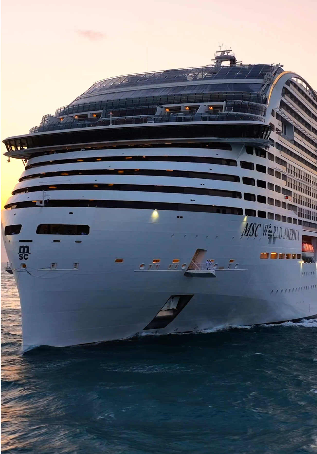 MSC World America is finally here! 😍😍 #cruises #msccruises #mscworldamerica #miami #cruisetok #cruisenews 