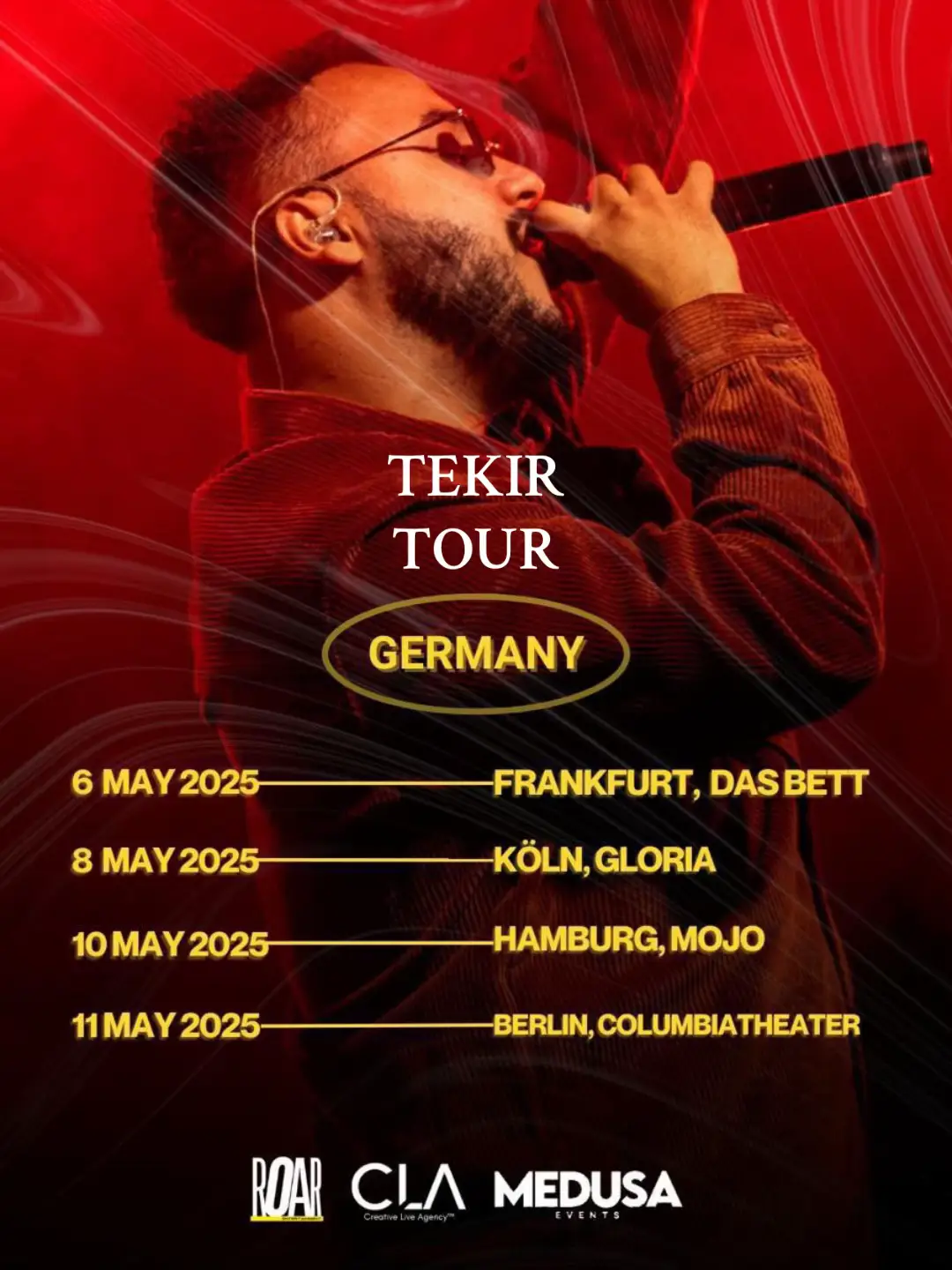Es ist bald soweit! Tekir kommt endlich nach Deutschland – und bringt die Bühne zum Beben! Seid ihr bereit für eine unvergessliche Show voller Energie, Vibes und echten Momenten? Das wird mehr als nur ein Konzert – das wird ein Erlebnis. Don’t miss it. TICKETS GIBT ES AUF DER SEITE EINFCH AUF DENN LINK DRAUF #TekirTour2025 #LiveInGermany #tekir #TekirGermanyTour2025 #LiveOnStage #Frankfurt #köln #hamburg #berlin #CLA #konzert #ticket #unvergässlich #turkish 