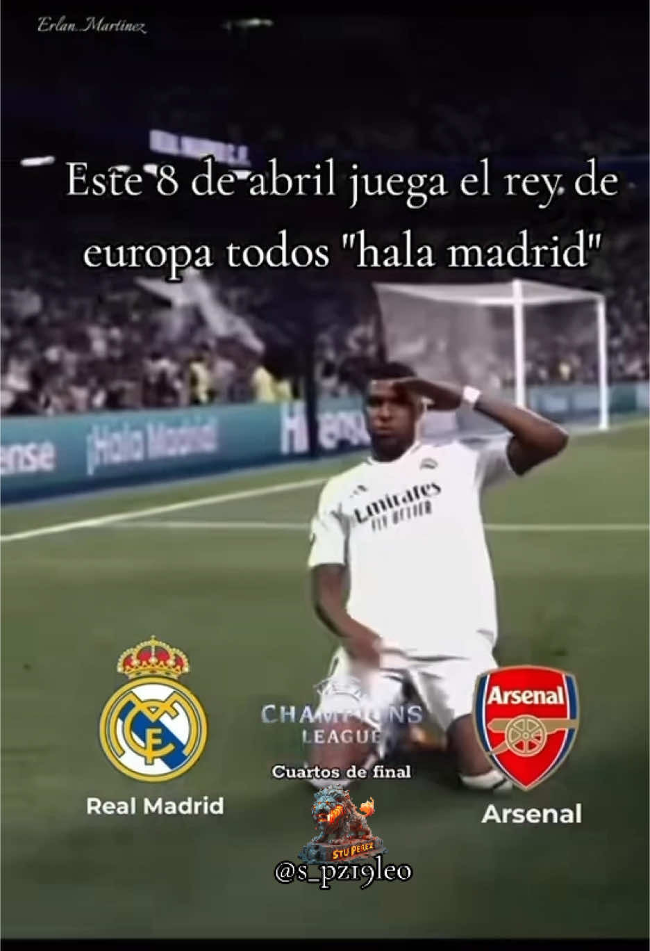 Partidos de cuartos de final 1 de 2 Real Madrid & Arsenal este martes 3 pm      ##RealMadrid 👑🐐vamos @@Vini Jr., @@rodrygogoes@@Raúl Asencio##realmadridfans##realmadridfc@@Real Madrid C.F.##halamadrid❤##halamadridynadamas##siiuuu