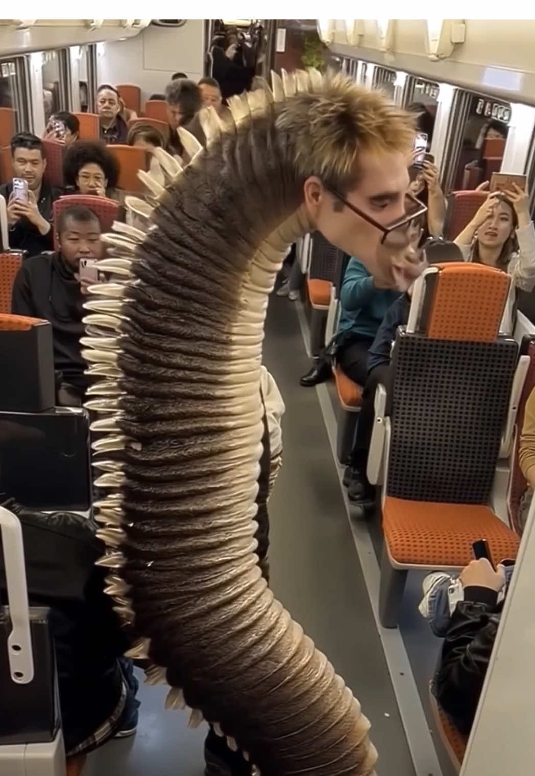 Almost missed the stop 🐉 #creature #monster #dragon #weird #montage #edit #ai #humantocreature 