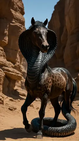 A rare $hybrid that can only be found in the desert! Horse x King Cobra 🐴🐍 #fyp #ai #meme #trending #animals 