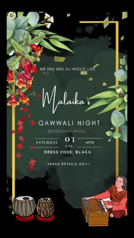 Customised digital invitation, message to place an order and to get a quote. #dholki #dhol #qawali #qawalinight #digitalinvitation #invitation #shadiseason #weddingseason #customisedinvitation #shadi #invited 