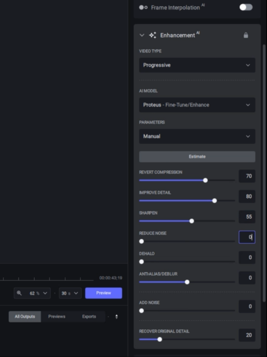 4K TOPAZ SETTING #aftereffects #tutorial #topaz #fyp #tuto 