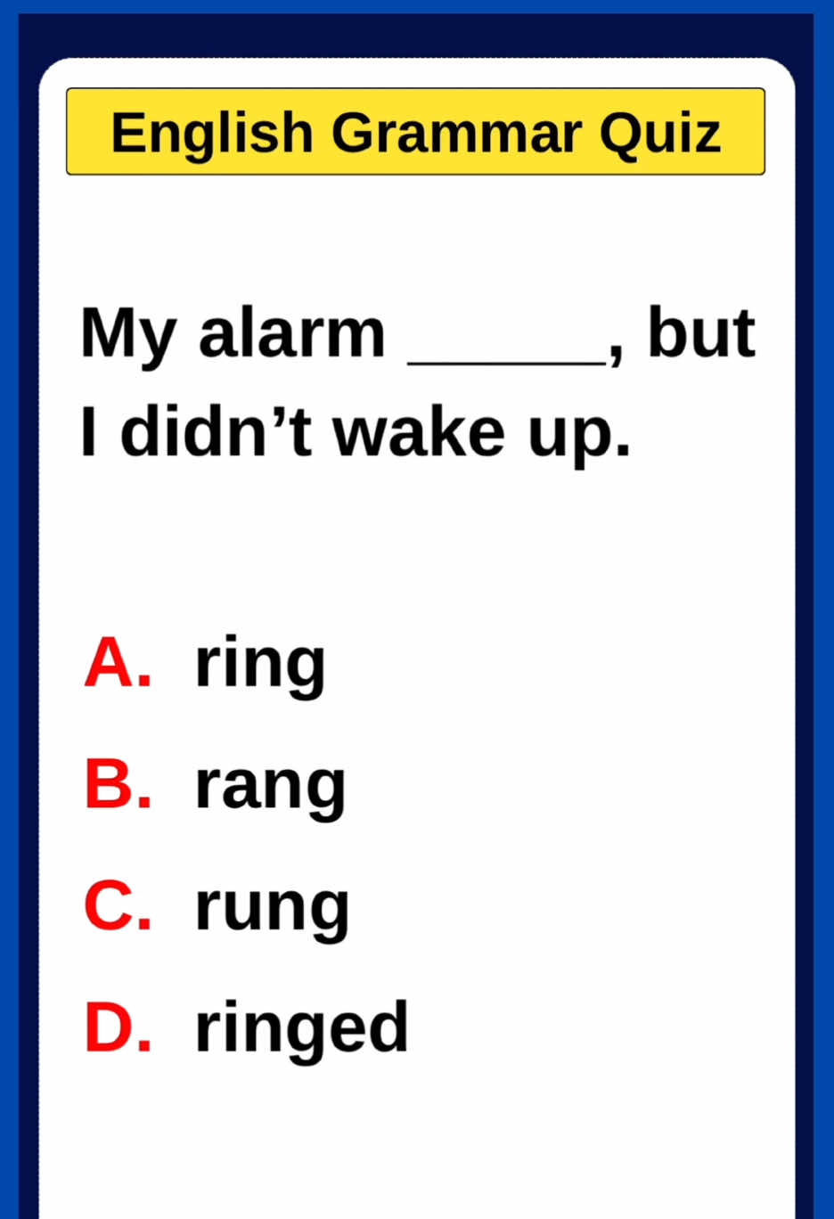 English Grammar Quiz: Can You Score 3/3 On This Grammar Quiz? #englishgrammar #englishquiz #grammarlesson #englishlesson #englishlearning #learnenglish #LearnOnTikTok 