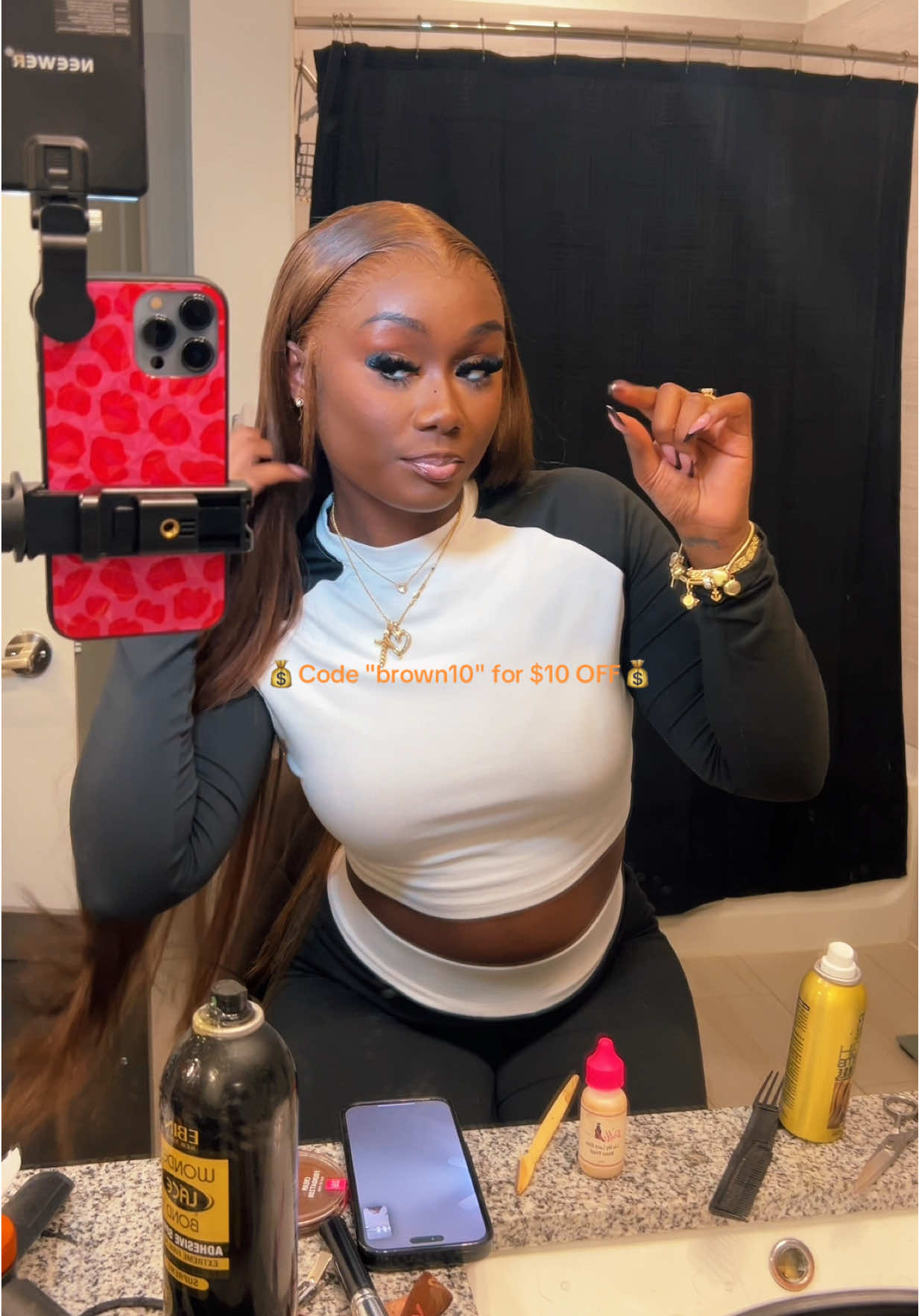 😍😍😍 brown on dark skin gone eat every single time >>> ft @CheetahBeautyHair link in bio ofc 🔥 #explore #viral #brownhair #wiginstall #blackgirlhair #blackgirlmakeup #blackgirlhairstyles #bussdownmiddlepart #longhair #wiginfluencertips #wiginstalltutorial #wiginfluencer #middlepart #cheetahbeautyhair 