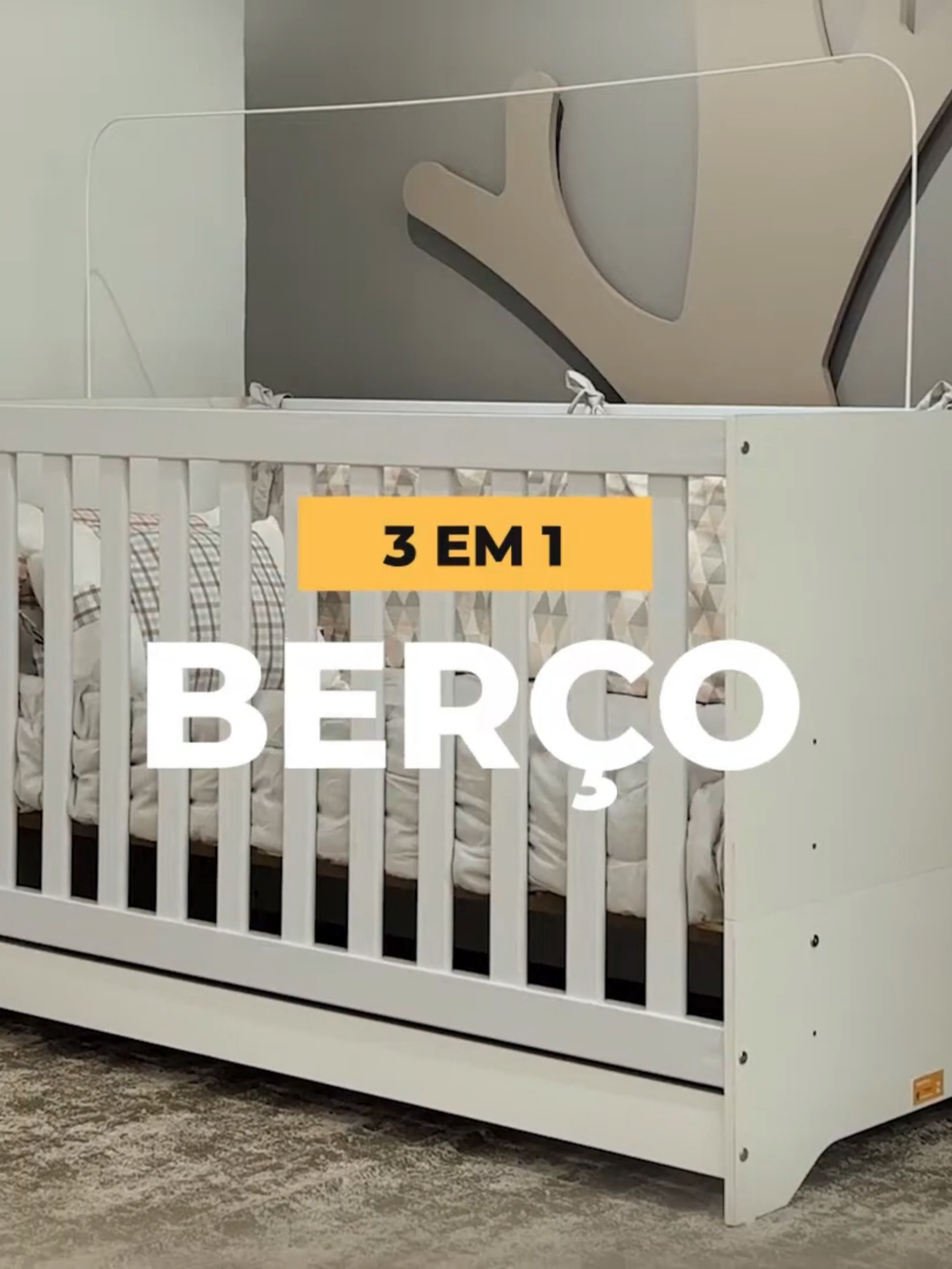 Berço 3 em 1 vira cama com Colchão Incluso Elza Multimóveis Branco https://amzn.to/3G0qzTq