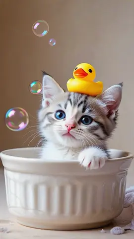 Spritz, spritz! Diese Katze nimmt ein königliches Schaumbad 🛁😸💦 #Katzenbad #Fagisto #Cute #CuteAnimal #CatTok #WellnessZeit #TikTokSüß