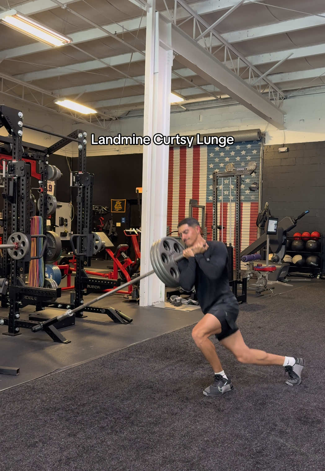 Going to keep this one short. If your sport requires you to cut or change direction, there is an enormous demand for you to create lateral force.  With that being said, what is one of the best exercises to improve lateral force production? The landmine curtsy lunge. Case closed. Get to work.  #dresola #sportsperformance #strengthandconditioning #onlinecoach #curtsylunge #landminecurtsylunge #landmineexercises #legsworkout 