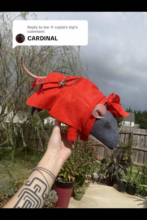 Replying to @lee 𖤐 copia's top  I have made two Cardinal copias in the past but this one Is cooler cause I got to add his robes! #ghost #rats #cardinalcopia #music 