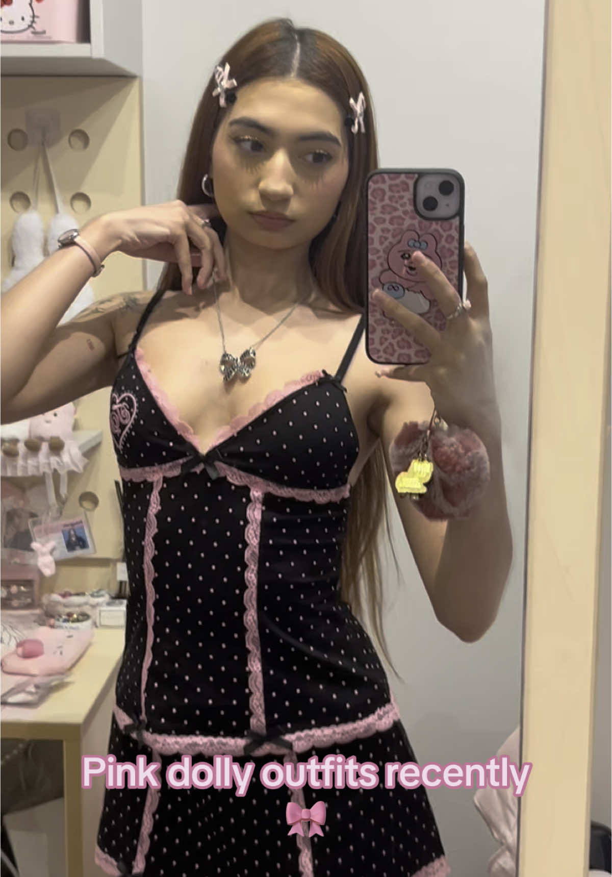 Pink dolly outfits recently! #dolly #OOTD #pinkpinkprincess #dots #kpop #koreanbrands #outfits #outfitinspiration #fashion #allpink #ldr