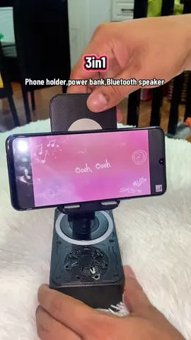May phone holder kana,may Bluetooth speaker at may power bank pa. #3in1set#fyp #viralvideo 