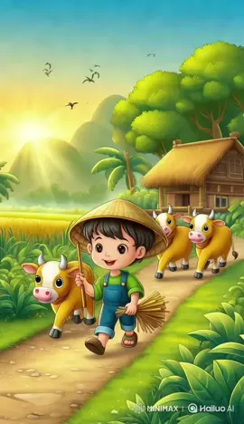Cu Tí chăn bò. #thieunhi #cute #hoathinh 