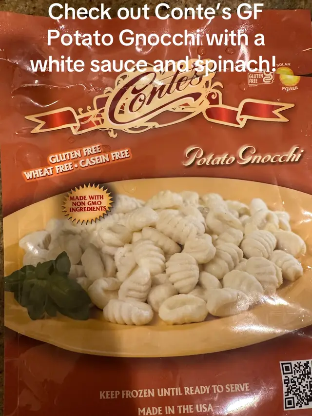 Delicious Gluten Free Conte’s Potato Gnocchi’s Don’t miss out on these!!#glutenfree #gnocchi #ricemilkrecipe #spinachrecipe #dairyfreerecipes 