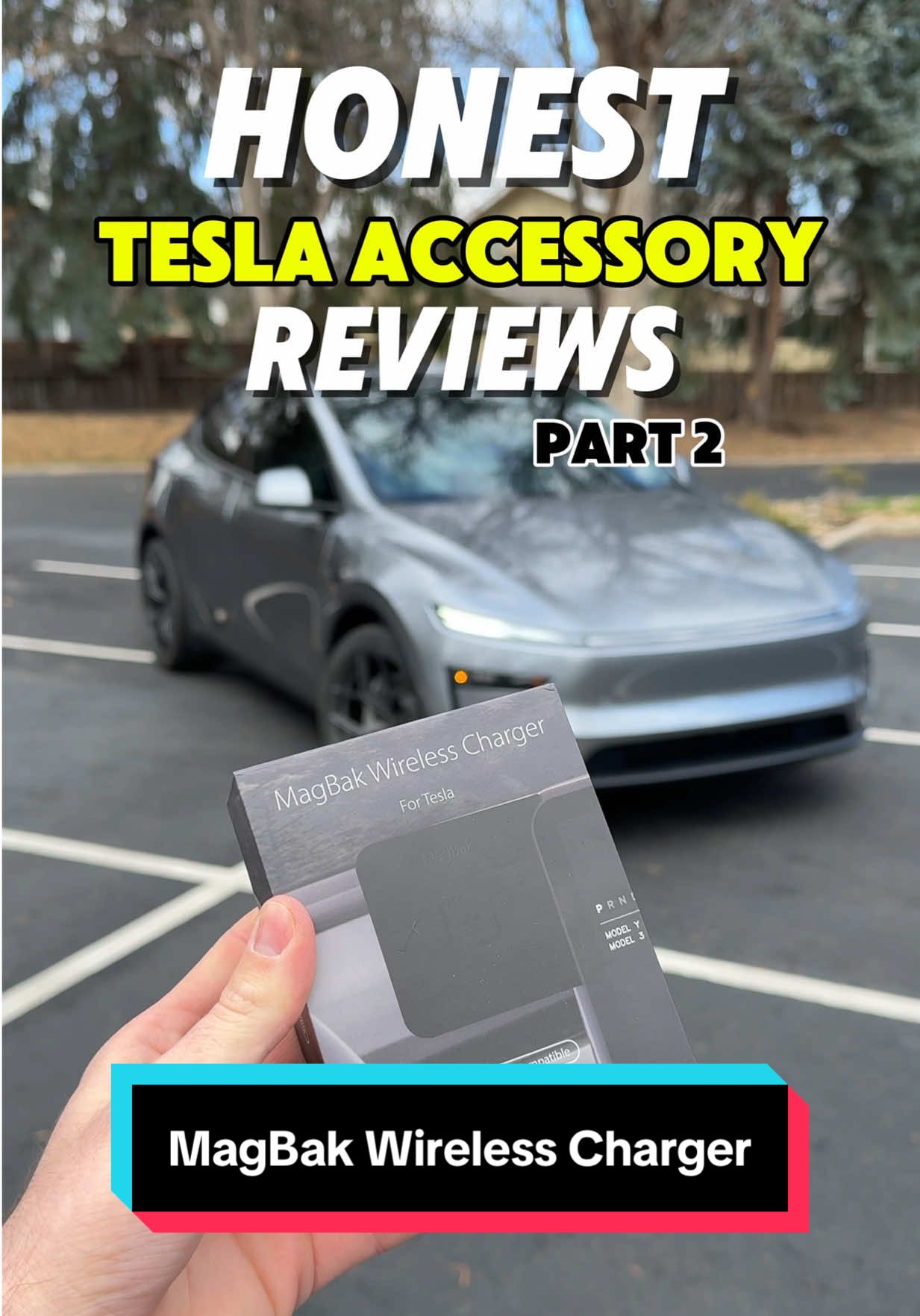 The MagBak Wireless charger is perfect for FSD 🔥  #tesla #modelyjuniper #teslaflex #magbak #wirelesscharger 