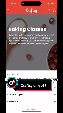 Craftsy only .49 normally $123! Plus entry into a $500 gift card to hobby lobby! Link in my linktree on my profile! 