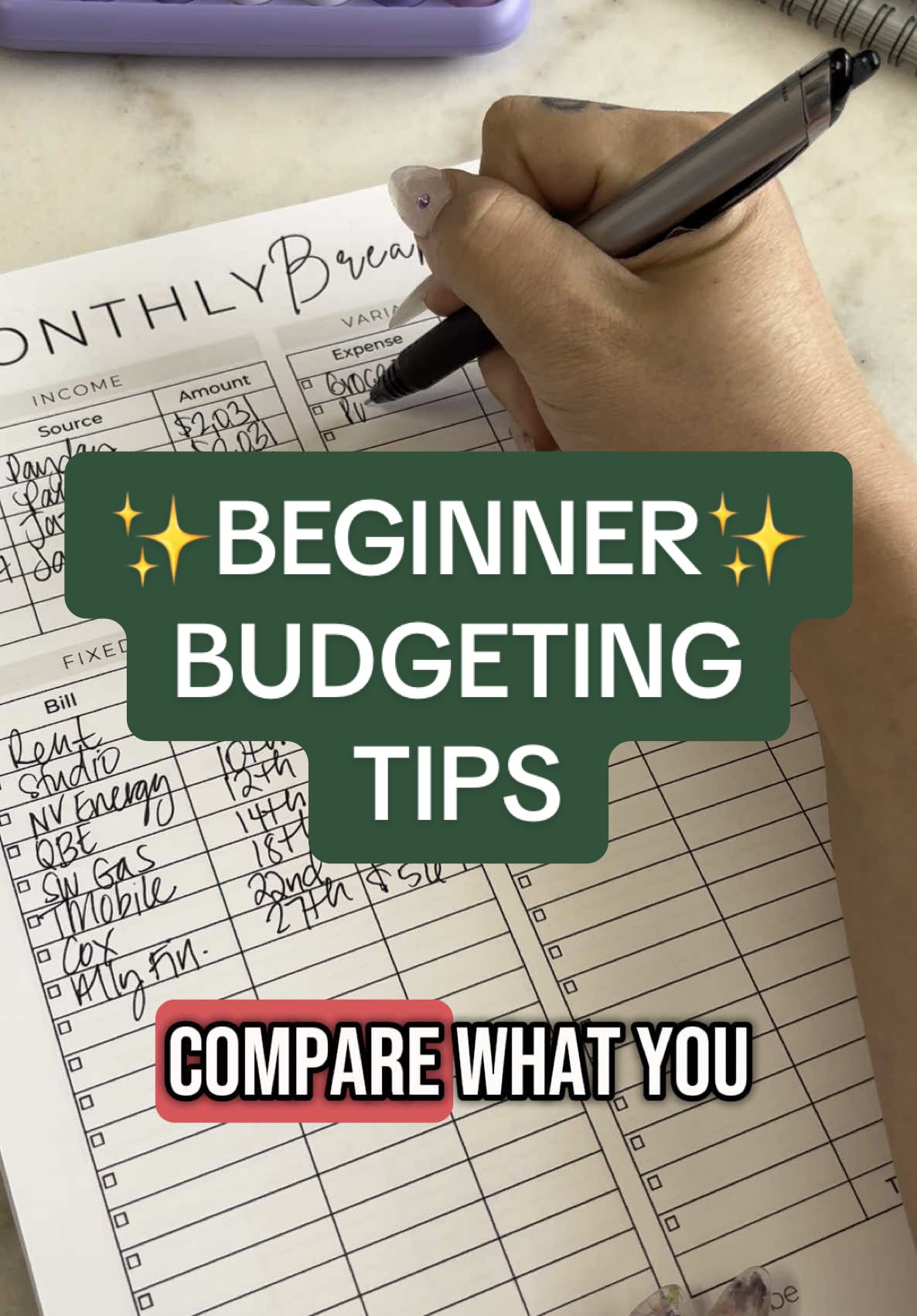 Beginner's Guide to Budgeting Success ✨ #budgetingtips #howtobudget #budgeting101 #financeforall #moneymanagement #creatorsearchinsights 