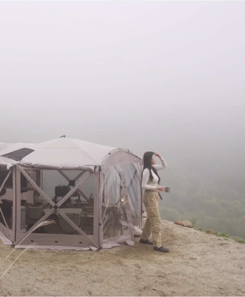 Pretty girl Camping alone on a foggy mountain top. Sleeping in a car safe and warm #girlcamping #camp #camping #Outdoors #asmr #relax #Vlog 