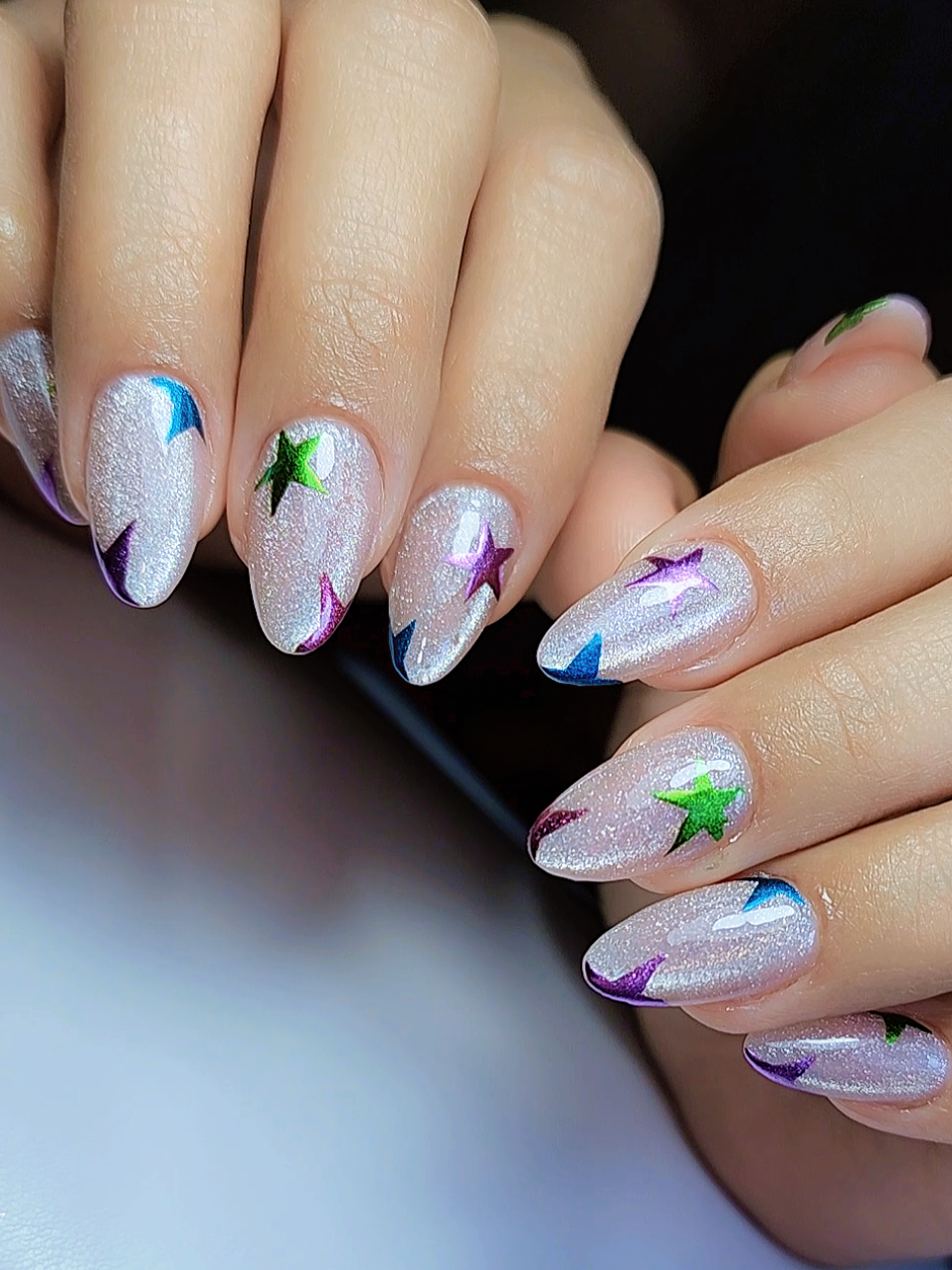 Glitter & CatEye + EfectoEspejo 🫰  #nailsnailsnails #uñas💅 #sweetnailspatriciagonzalez #uñasbonitas #uñasacrilicas #paratiiiiiiiiiiiiiiiiiiiiiiiiiiiiiii #uñasperfectas #uñasesculturales #nudenails #cateyenails #nails2025 