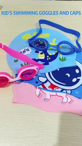 2pcs kid's swimming set include goggles and caps #Summer #swimming #swimmingpool #kid 