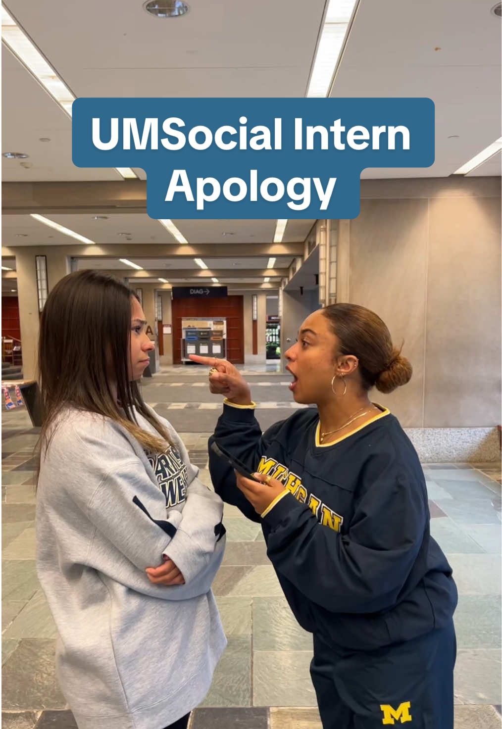 Angel and Sydney are friends, we swear! 🥺 #UofM #UMich #Michigan #StudentLife 