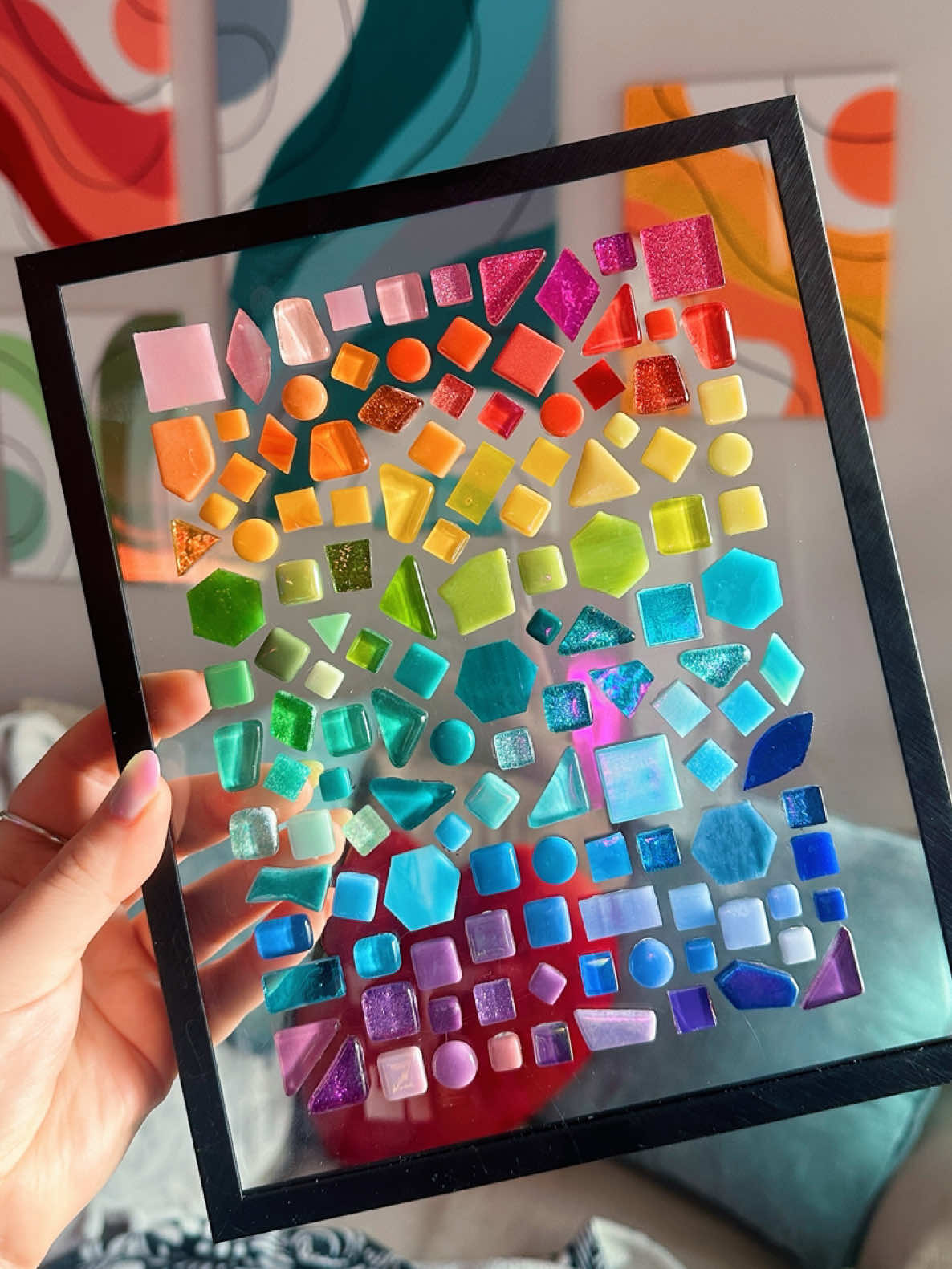 Replying to @isnt_she_nice ✨floating mosaic✨ #zenspiredesigns #SmallBusiness #mosaicart #satisfying #oddlysatisfying #mosaic #mosaictiles #mosaicproject #asmr #organizing