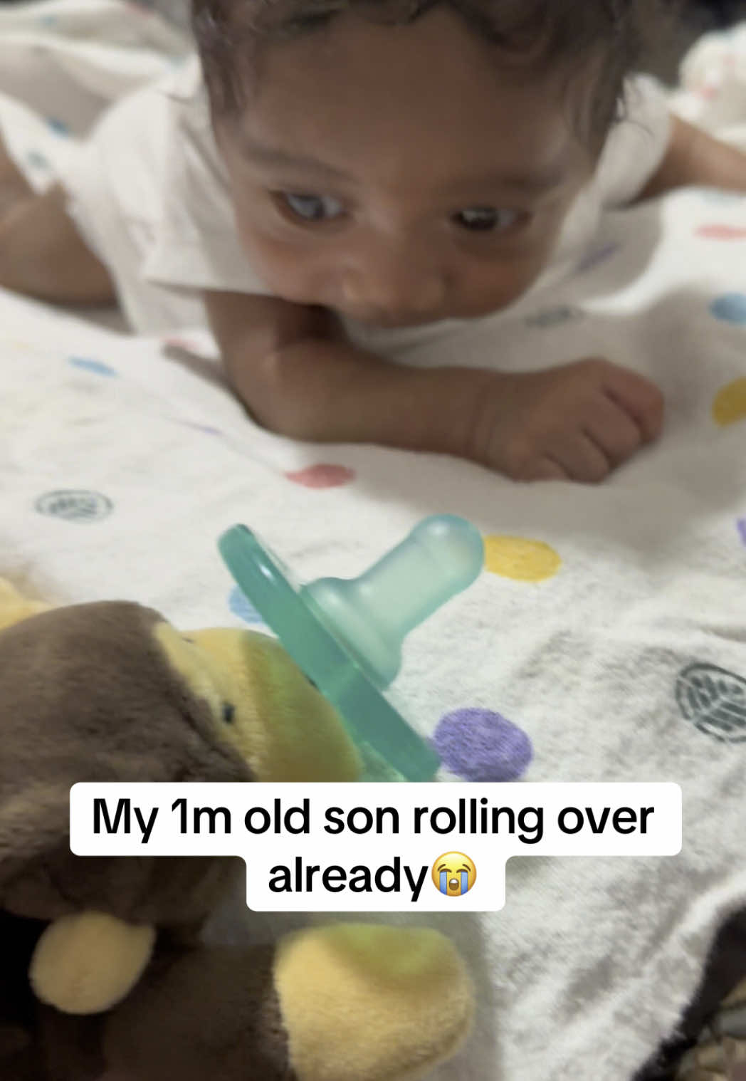 Yall why my Son rolling over already 😭😭😭 my boy gonna be GREAT I know it !! #fypシ #baby #funny #babyboy #dad #viral 