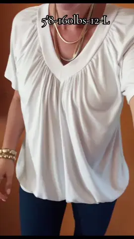 Summer solid color v-neck t-shirt short-sleeved top#shirt #fyp