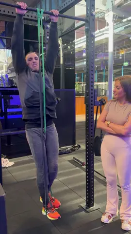 Woman hit in crotch with resistance band while trying to do a pull-up#fyp 