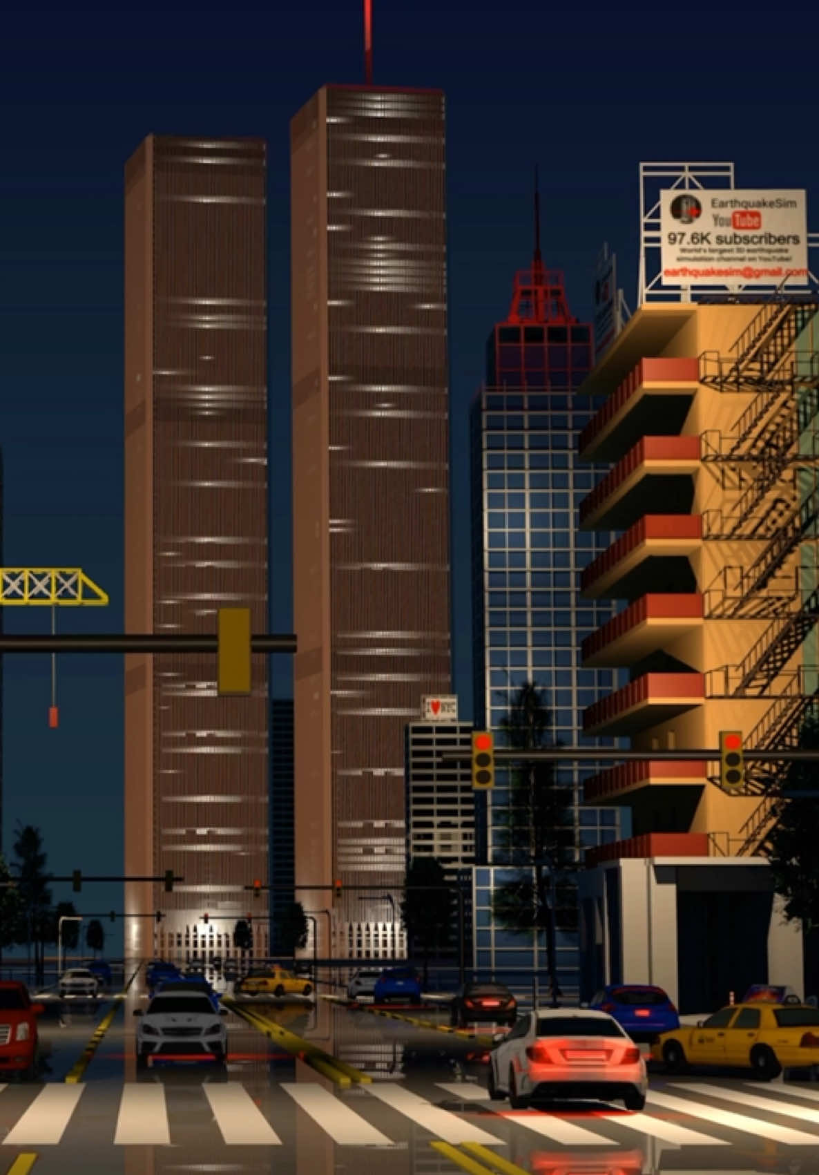 New York City 1999 vs. Mega Earthquake Simulation! Full lenght videos on my YouTube channel “EarthquakeSim” #naturaldisaster #fyp #earthquake #civilengineering #viral 