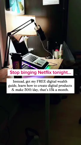 Netflix and chillin’ is good one night a week. The other six nights learn how to create passive income.  Here’s what you need:  🎉A killer digital product  📲 Your phone  🛜 Internet  💫 You will to change your life  Outcome: create the life you want to live by making money and helping people along the way.   Comment “LEARN” and I’ll send you a step-by-step guide to your DM.  #digitalproductsforbeginners #createyourlife #makemoneytoday #passiveincomestream #hustle #onepercenter #bossbabe 