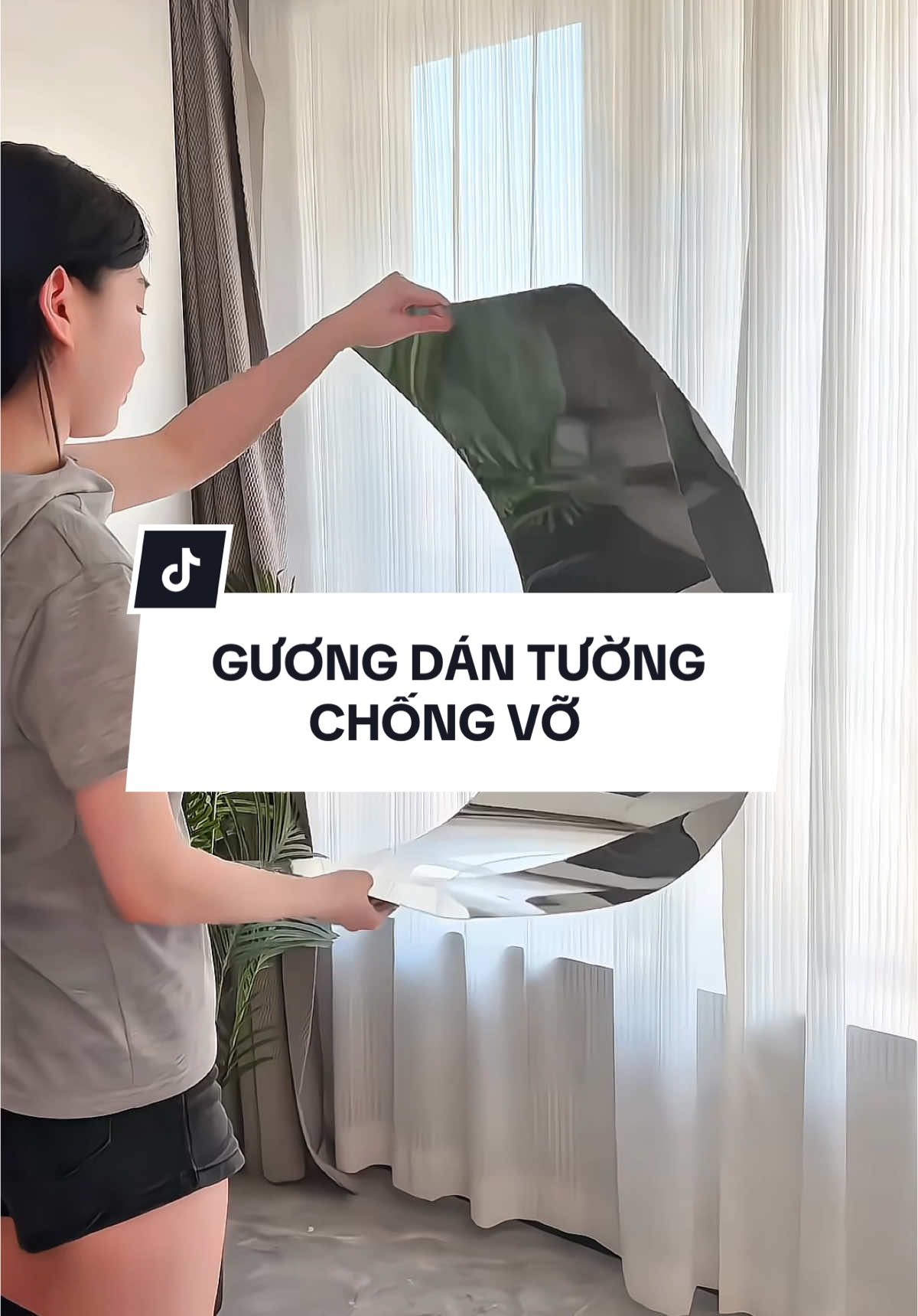 Gương dán tường chống vỡ tiện lợi quá mọi người ơi#guongdantuong #guongdantuongthongminh #guongdeodantuong#dungnhacua68 