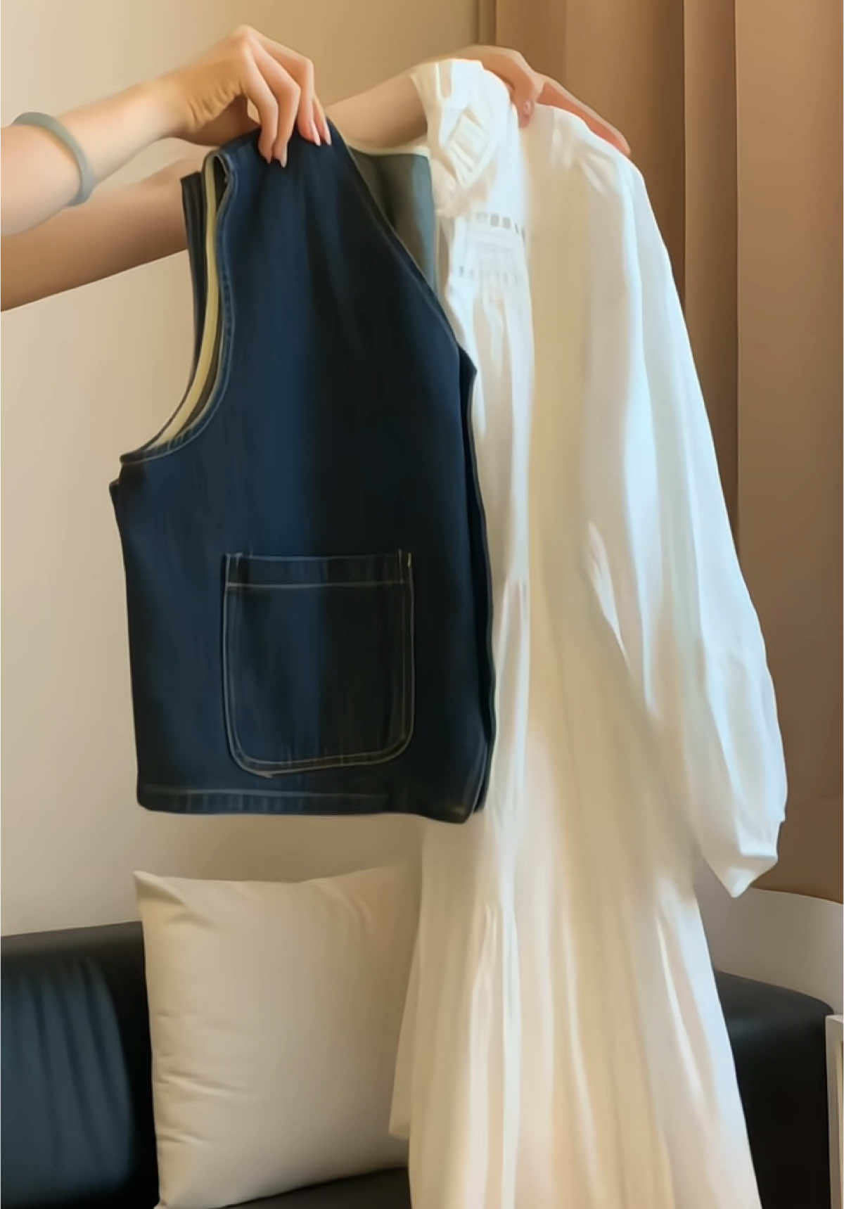 Váy babydoll mix gile jean #fashion #mixandmatch #outfitideas #outfitoftheday #homnaymacgi 