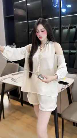 Set Áo Tơ Dài Tay Hở Vai  #xuhuong #setaonu 